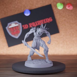 Ghoul Undead Zombie Miniature Sword Mini Dungeons and Dragons Mini RPG Tabletop Miniature DnD Painting Pathfinder 5e DnD | Lop