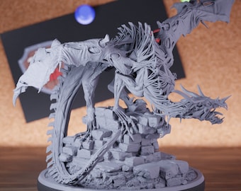 Undead Dragon Miniature Monstrosity Dungeons and Dragons Mini RPG Tabletop Miniature DnD Painting Pathfinder 5e DnD | LoP