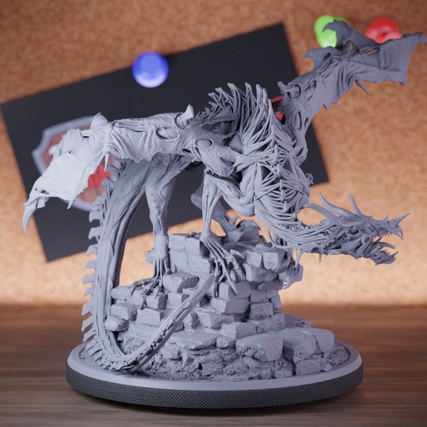 Undead Dragon Miniature Monstrosity Dungeons and Dragons Mini RPG Tabletop Miniature DnD Painting Pathfinder 5e DnD | LoP