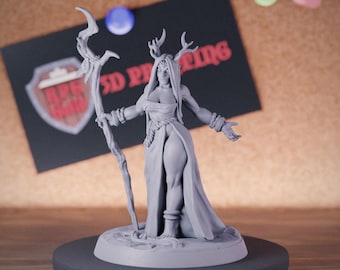 Vrouwelijke druïde miniatuur elfenbos Guardian Lady Dungeons and Dragons Mini RPG tafelblad miniatuur DnD schilderij Pathfinder 5e DnD | AG