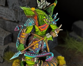 Yuan-Ti Archer Painted Miniature Dungeons and Dragons DnD RPG Mini Tabletop Pathfinder 5e Pathfinder Painter | Lizielim