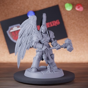 Female Angel Fighter Miniature Celestial Mini Dungeons and Dragons RPG Tabletop Miniature DnD Painting Pathfinder 5e DnD | AG