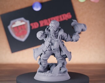 Dwarf Alchemist Researcher Miniature | 28mm-75mm | Resin 3D Printed D&D Pathfinder Mini | DMS