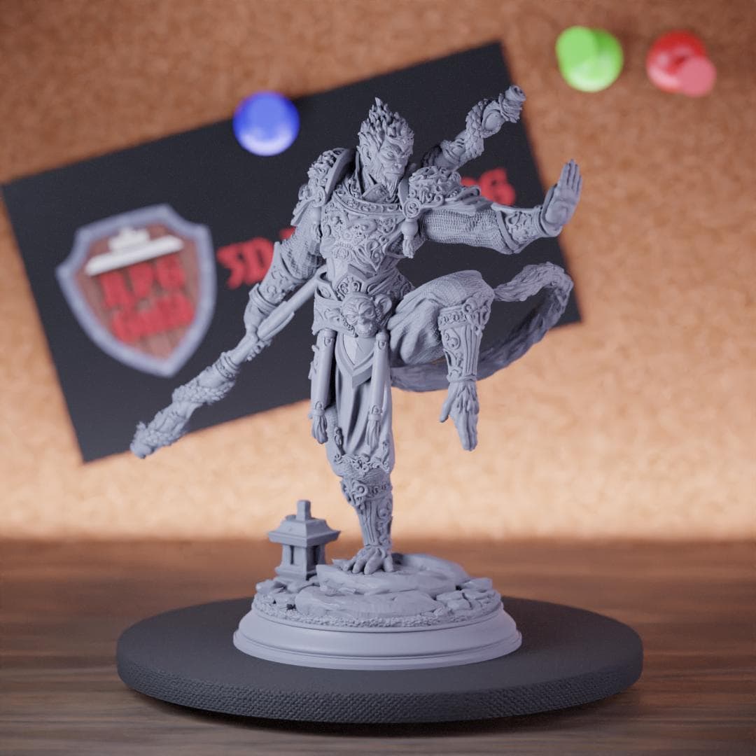 Apeling Monk With Staff Miniature | 28mm 32mm 38mm 75mm | Resin 3D ...