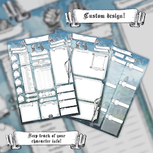 Dnd 5e Character Sheet Monk Printable and Fillable PDF D&amp;D 5e Monk Stat ...