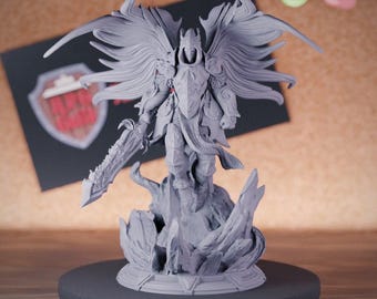 Celestial Warrior Archangel Miniature | 28mm-75mm | Resin 3D Printed D&D Pathfinder Mini | DMS