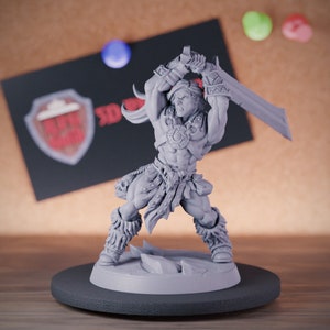 Barbarian Tribe Miniature Dungeons and Dragons Mini RPG Tabletop Miniature DnD Painting Pathfinder 5e DnD | AG
