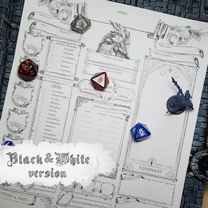 DnD 5e Character Sheet Paladin Printable And Fillable PDF D&D 5e Paladin Stat Sheet Dungeon and Dragons PDF File Digital Download RPG
