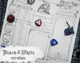 DnD 5e Character Sheet Paladin Printable And Fillable PDF D&D 5e