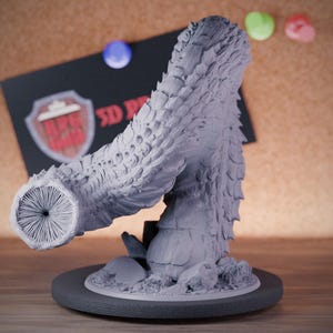 Woestijnworm gedrocht miniatuur | 28 mm-38 mm | Hars 3D-geprinte D&D Pathfinder Mini | LoP