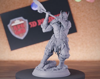 Half Orc Barbarian Miniature Monster Fighter Dungeons and Dragons Mini RPG Tabletop Miniature DnD Painting Pathfinder 5e DnD | DmS