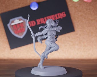 Female Ranger Miniature Archer Shoot Mini Dungeons and Dragons Mini RPG Tabletop Miniature DnD Painting Pathfinder 5e DnD | GM