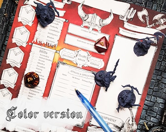 DnD 5e Charakterbogen Barbarian Printable Und Ausfüllbares PDF D&D 5e