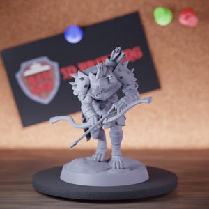 Arquero gnoll Miniatura Monstruo Mini Dungeons and Dragons RPG Mesa Miniatura DnD Pintura Pathfinder 5e DnD / GM
