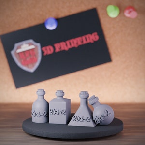 Health Potion Set DnD Miniature 4 HP Potion Accessories for Dungeons and Dragons RPG Tabletop and painting Christmas Birthday Gift 5e DnD