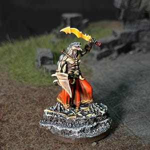 リザード ウォリアー ペイント済みミニチュア ダンジョンズ アンド ドラゴンズ DnD RPG ミニ テーブルトップ パスファインダー 5e パスファインダー ペインター | Lizielim