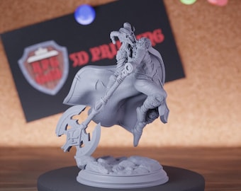 Human Female Viking with Axe Miniature | 28mm-75mm | Resin 3D Printed D&D Pathfinder Mini | DMS