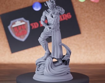 Tiefling Shadow Rogue Miniature | 28mm-75mm | Resin 3D Printed D&D Pathfinder Mini | DMS