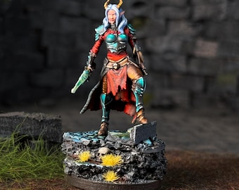 Tiefling Archer Painted Miniature Dungeons and Dragons DnD RPG Mini Tabletop Pathfinder 5e Pathfinder Painter | Lizielim