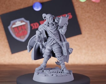 Miniatura de erudito de la ciudad, mago, científico, minijuego de rol de mesa de Dungeons and Dragons, pintura de miniaturas de DnD, Pathfinder 5e, DnD / CnP