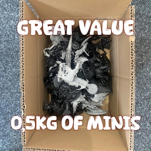 Box mit Fehldrucken und fehlenden Teilen Kitbashing Box Terrain Bits Greenstuffing DnD Miniaturen 0,5 kg Zero Waste