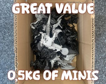 Caixa com peças defeituosas e faltantes, kit de customização, peças de terreno, massa epóxi, miniaturas de D&D, 0,5 kg, zero desperdício.