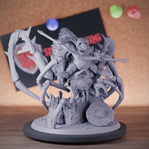 Goblin Spider Rider Miniature Archer Monster Mini Dungeons and Dragons Mini RPG Tabletop Miniature DnD Painting Pathfinder 5e DnD | LoP