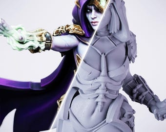 Female Warlock Witch Miniature | 28mm-38mm | Resin 3D Printed D&D Pathfinder Mini | CnP