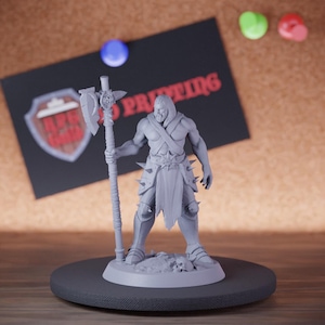 Barbarian Fighter Miniature Paladin Mini Dungeons and Dragons Mini RPG Tabletop Miniature DnD Painting Pathfinder 5e DnD | LoP