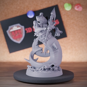 Sharkfolk Marine Miniature Underwater Monster Dungeons and Dragons Mini RPG Tabletop Miniature DnD Painting Pathfinder 5e DnD | CnP