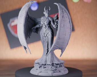Dragonborn Female Sorcerer Miniature | 28mm-75mm | Resin 3D Printed D&D Pathfinder Mini | DMS