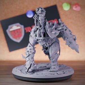 Orc Warchief Troll Rider miniatuur Monster Boss Dungeons and Dragons Mini RPG tafelblad miniatuur DnD schilderij Pathfinder 5e DnD | CnP