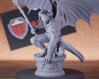 Monster Demon Gargoyle Miniature | 28mm-75mm | Resin 3D Printed D&D Pathfinder Mini | DMS