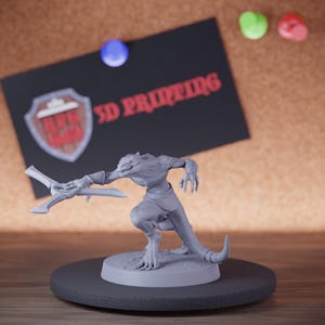 Lizardfolk Infantry Miniature Boomerang Throw Mini Dungeons and Dragons Mini RPG Tabletop Miniature DnD Painting Pathfinder 5e DnD | Lop
