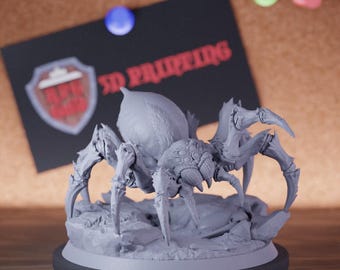 Stor spindelminiatyr | 28 mm-38 mm | Harts 3D-utskriven D&D Pathfinder Mini | DD