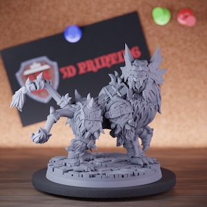 Miniature di bestie da guerra corazzate, mostri bestia, miniature di Dungeons and Dragons, miniature da tavolo, DnD, pittura, Pathfinder 5e, DnD / CnP