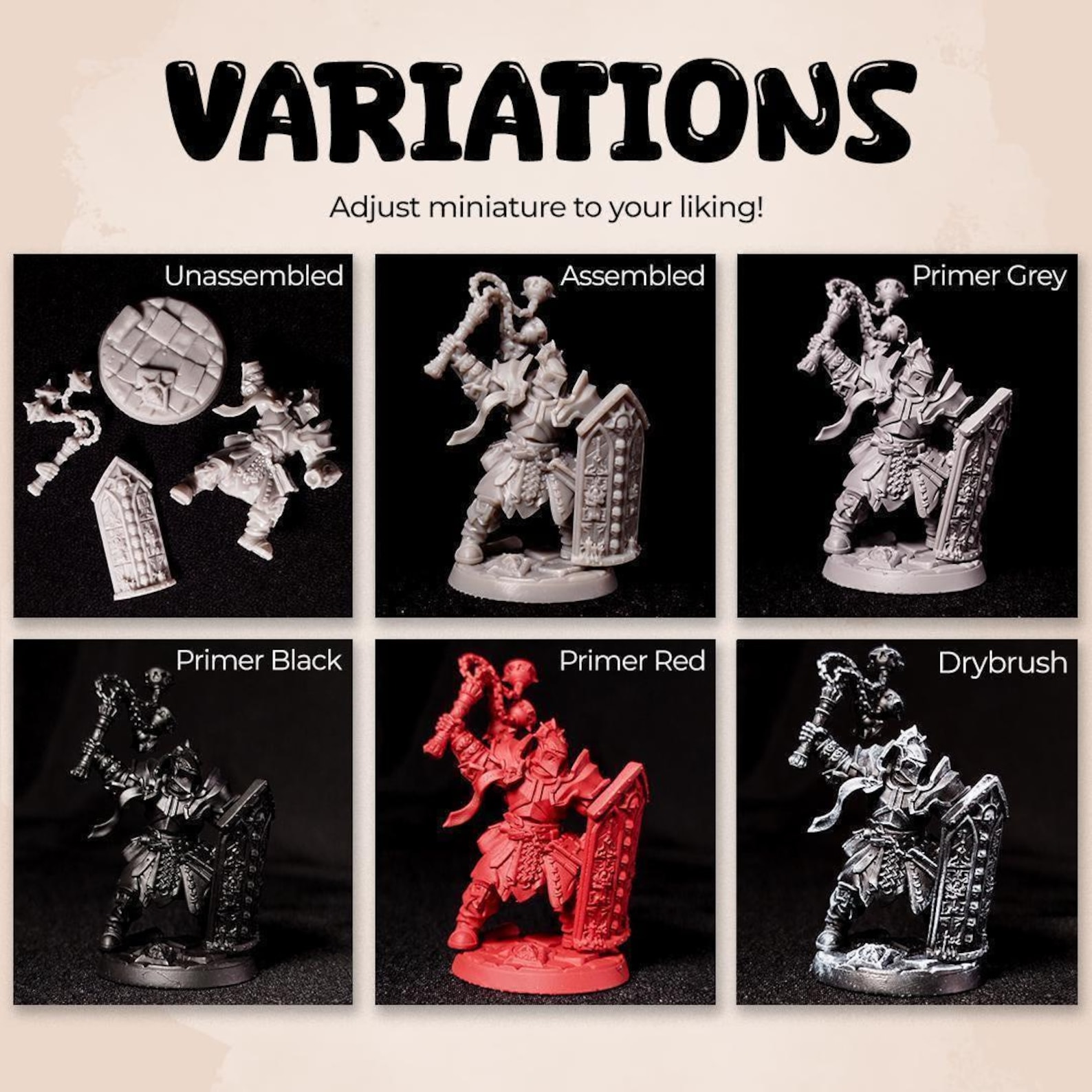 Human Knight Faceless Miniature | 28mm-75mm | Resin 3D Printed D&D ...