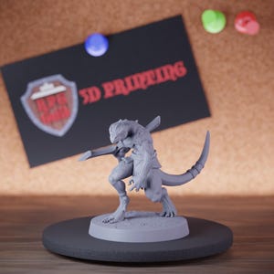 Lizardfolk Infantry Monster Miniature Boomerang Mini Dungeons and Dragons Mini RPG Tabletop Miniature DnD Painting Pathfinder 5e DnD | Lop