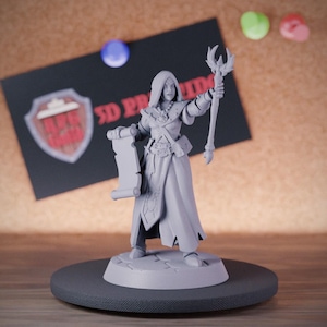 Sacerdotisa femenina Clérigo del templo Sacerdote en miniatura Dungeons and Dragons Mini RPG Mesa Miniatura DnD Pintura Pathfinder 5e DnD / GM