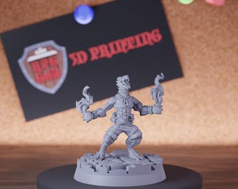 Miniatura de alquimista hombre lagarto, hechicero, minijuego de rol de mesa de Dungeons and Dragons, pintura de miniaturas, Pathfinder 5e, DnD / CnP