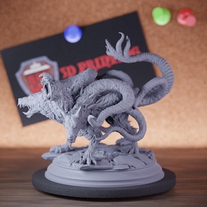 Miniatura de la Bestia Hellhound / 28 mm-75 mm / Resina impresa en 3D D&D Pathfinder Mini / DMS