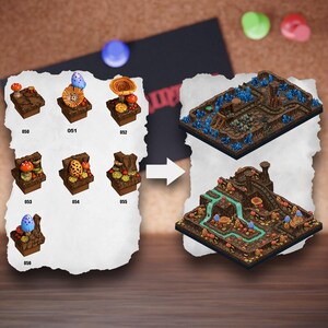 Modular Cave Terrain Tiles | Underground Cavern Blocks | Mine Tabletop Terrain | Pathfinder D&D 5e