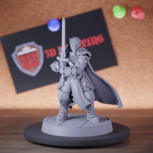 Human Paladin Miniature Oath of Devotion Mini Dungeons and Dragons Mini RPG Tabletop Miniature DnD Painting Pathfinder 5e DnD | Cnp