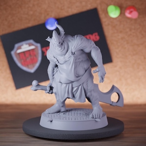 Demon Butcher Miniature Longsword Grinning Mini Dungeons and Dragons RPG Tabletop Miniature DnD Painting Pathfinder 5e DnD | Cnp