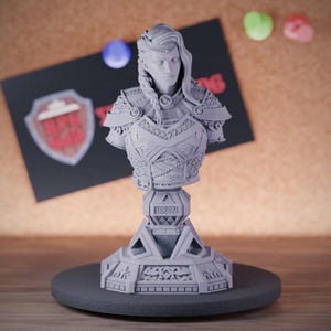 Woman Barbarian Bust | Resin 3D Printed Display Miniature for Painting & Collecting | DMS