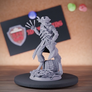 Cat Pirate Miniature Captain Mini Dungeons and Dragons Mini RPG Tabletop Miniature DnD Painting Pathfinder 5e DnD | DMs