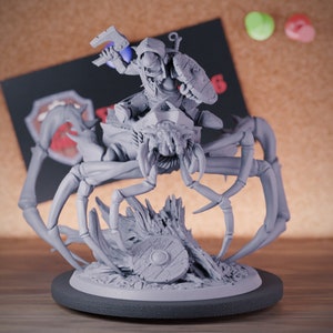 Goblin On Giant Spider Miniature Monster Mini Dungeons and Dragons Mini RPG Tabletop Miniature DnD Painting Pathfinder 5e DnD | LoP