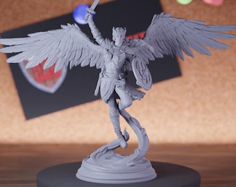 Female Valkyrie with Shield Miniature | 28mm-75mm | Resin 3D Printed D&D Pathfinder Mini | DMS