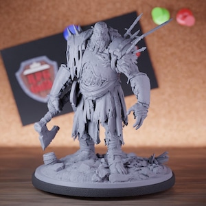 Tribal Giant Miniature Axe Guard Mini Dungeons and Dragons RPG Tabletop Miniature DnD Painting Pathfinder 5e DnD | LoP