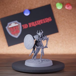 Persian Skeleton Miniature Sword Shield Forward Mini Dungeons and Dragons Mini RPG Tabletop Miniature DnD Painting Pathfinder 5e DnD | Lop